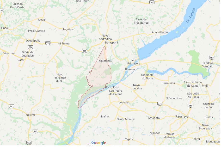 Localização Prefeitura Municipal de Taquarussu MS