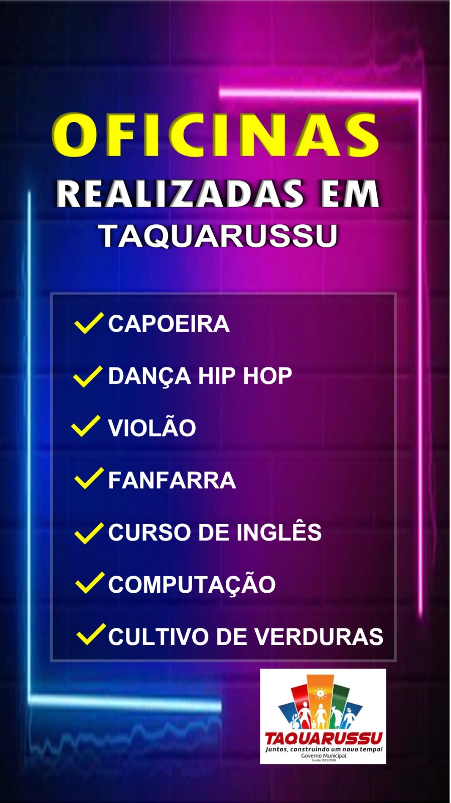 OFICINAS REALIZADAS EM TAQUARUSSU