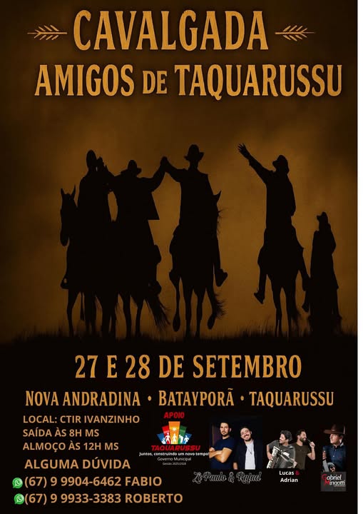 3ª Cavalgada dos Amigos será realizada nos dias 27 e 28 de setembro de 2025
